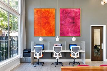 24-Hour business center with computers and wireless printing
